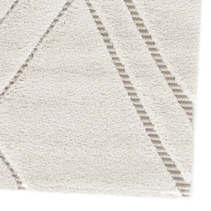 Tapis de salon graphique en relief - Maya - Crème et beige - coin