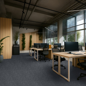Moquette professionnelle - Trafic 33 Contract - Gris carbone - Bureaux