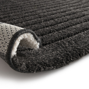 Tapis de salon en relief - Black Circle - Noir - envers