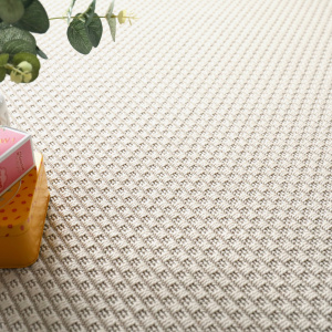 Tapis Natté Sumatra Blanc - Ganse Noire - gros plan