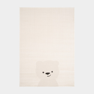 Tapis chambre d'enfant Petit ourson crème