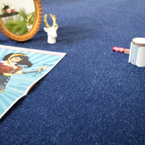 Tapis chambre d'enfant - Pailleté Flash Bleu Marine - vue de près