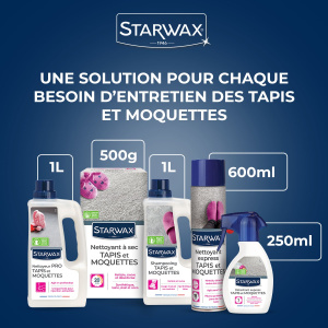 Détachant express tapis moquettes Starwax dans la gamme entretien textile maison