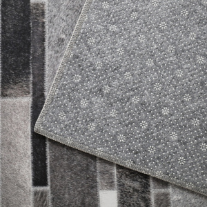 Tapis toucher soft - Imprimé peau de vache - Parement gris - tranche