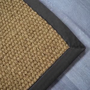 Tapis coco Delhi - finition anthracite - coin