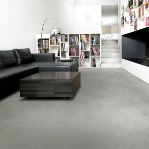 Sol Vinyle Textile Haute Performance - Effet béton - Gris minéral - salon