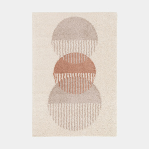 Tapis de salon à motif organique Liha beige, design naturel et doux