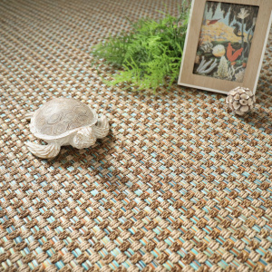 Tissé plat Népal natté multicolor bleu