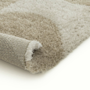 Tapis de salon en matière recyclée - Arty - Marron et beige - envers