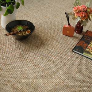 Tapis sur mesure Tissé plat aspect coton - Yoga - Beige naturel