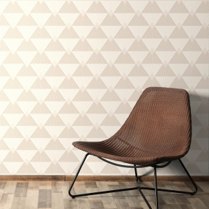 Papier peint expansé sur intissé - Rose gold - Motif Art Déco à paillettes - Décoration intérieure