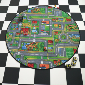 Tapis rond de jeu enfant circuit de voiture ville
