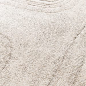 Tapis de salon doux à motif organique - Deva - Grège - gros plan