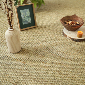 Tapis Jonc de mer Kalapa fin panama ganse coton taupe - matière