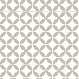 Revêtement de sol PVC Prestige Batitec - Magali T94 avec décor graphique gris et blanc inspiré des carreaux à motifs