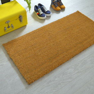 Tapis sur mesure Paillasson Brosse Coco 23mm - Écru - Vue de loin