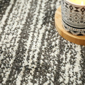 Tapis ultra-doux - Minimaliste - Anthracite dessin graphique beige - vue de près