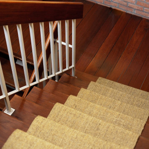 Tapis en sisal escalier - Sable - recouvrement des marches