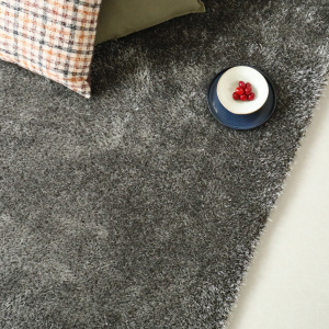 Tapis sur mesure Éclat shaggy gris foncé - vue de haut
