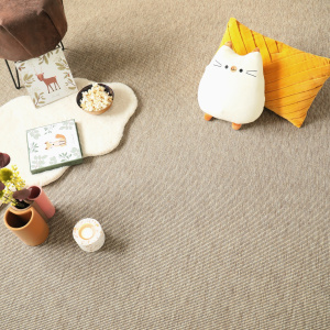 Tapis sur mesure tissé plat - beige - vue de loin