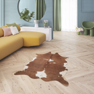 Tapis effet peau de vache - Paquerette - Marron - salon