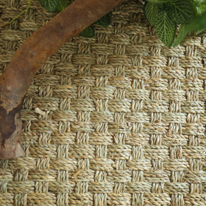 Tapis sur mesure jonc de mer Chennai natté 4x4 - vue de près