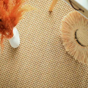 Tapis sur mesure sisal Kidara grosses boucles Chaume - vue de haut