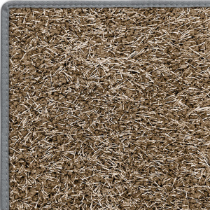 Tapis shaggy marron clair Éclat, finition galon ardoise, rendu doux et enveloppant pour salon ou chambre