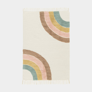 Tapis chambre d'enfant - Arc en ciel - Beige et pastel
