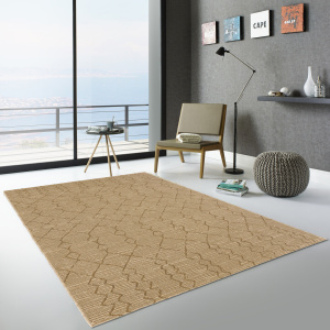 Tapis Salon / Terrasse - Scandinave - Marron cuivré - Ambiance salon