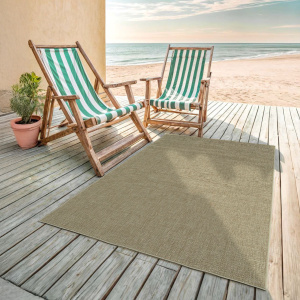 Tapis d'intérieur ou d'extérieur aspect sisal - Cajun - Beige - terrasse