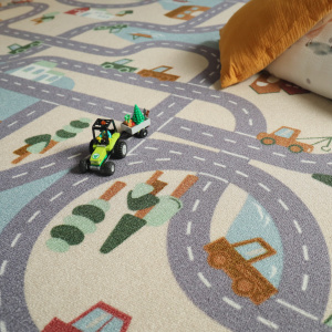 Moquette de jeu enfant Circuit de voiture Campagne avec petites voitures sur routes