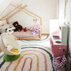 Tapis salon chambre poils longs couleurs pastel - chambre enfant