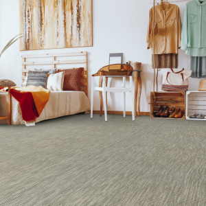 Moquette tissé plat Timor noir et blanc - chambre