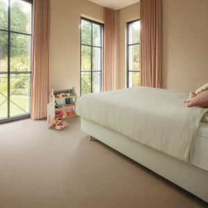 Moquette pure laine vierge bouclée - Mallow - Beige - chambre