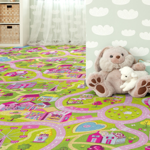 Moquette de jeu enfant circuit de voiture shopping - chambre enfant