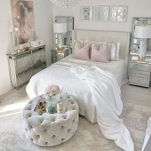 Tapis de salon - Velours marbré clair - Crème - Chambre