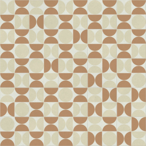 Tapis sur mesure vinyle - Atelier Bauhaus - Terracotta, motif géométrique graphique