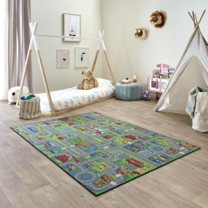 Tapis de jeu enfant circuit de voiture ville - chambre enfant