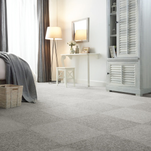 Dalle moquette velours - Gris clair - Chambre dalles inversées