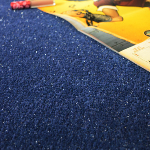 Tapis sur mesure Pailleté Flash bleu - gros plan
