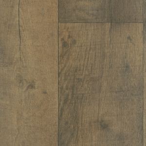 Sol PVC Textile Rénove effet parquet chêne brun foncé, texture bois réaliste et expressive