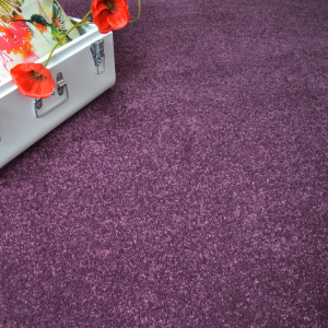 Tapis Bellaire violet ganse coton écru - Vue de près