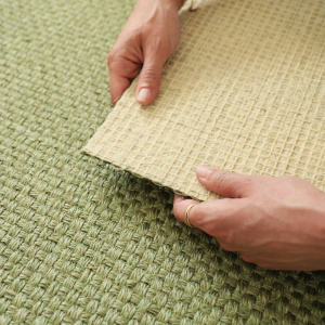 Vue texture et qualité de l'envers du sisal Bahia vert