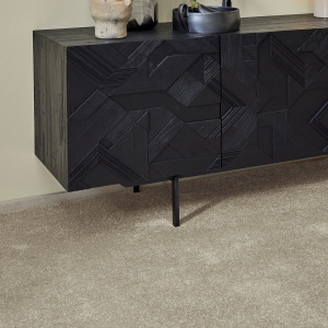 Dalle de moquette repositionnable Flexi Home beige, texture velours élégante et naturelle