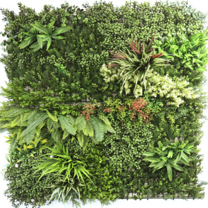 Mur végétal artificiel Printemps poétique 1x1m à feuillages variés