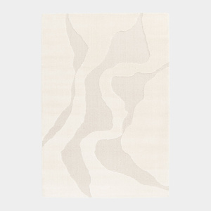 Tapis Stone crème motifs organiques en relief, design apaisant et naturel