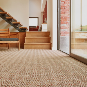 Moquette Tissé plat - Java Chevron Nature - Salon