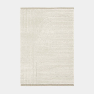 Tapis en relief géométrique Andréa écru et beige naturel