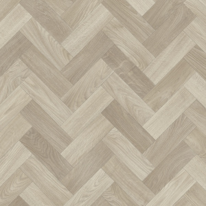 Sol vinyle Prestige Batitec - Sintra T45, imitation parquet en chevrons aux nuances de bois beige et gris clair